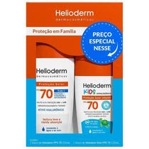 Kit Helioderm Família Protetor Solar Corporal FPS70 200ml + Protetor Solar Kids FPS70 120ml