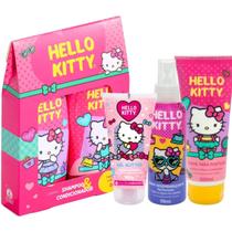 Kit Hello Kitty Cabelos Lisos e Delicados Cia da Natureza - 5 Itens Kit Hello Kitty Cabelos Lisos e Delicados Cia da Natureza - 5 Itens