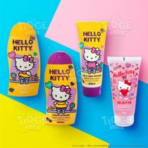 Kit Hello Kitty Infantil Cabelos Finos e Claros Shampoo + Condicionador + Creme para Pentear + Gel Glitter - Cia. da Natureza