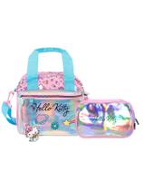 Kit Hello Kitty Metallic Lancheira Térmica + Estojo Box Luxo
