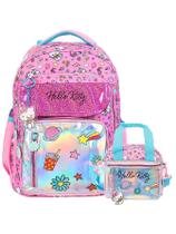 Kit Hello Kitty Metallic Mochila Costas + Lancheira Térmica