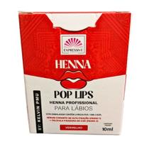 Kit Henna Labial Pop Lips Expressive Vemelho 5ml