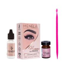 kit Henna Menela Sobrancelha Profissional Com Palito Dosador Aplicador Rena