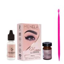 kit Henna Menela Sobrancelha Profissional Com Palito Dosador Aplicador Rena