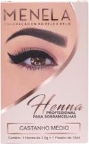 Kit Henna Para Sobrancelhas Menela 2,5g Castanho Médio Kit Henna Para Sobrancelhas Menela 2,5g Castanho Médio