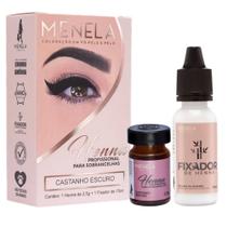 Kit henna sobrancelha menela 15ml castanho escuro