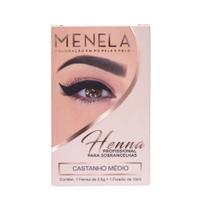 Kit Henna Sobrancelha Menela Castanho Médio 2,5g