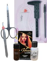 kit henna sobrancelha profissional chandra renna rena fixação pelo pele moldes escovinhas paquimetro kit henna sobrancelha profissional chandra renna rena fixação pelo pele moldes escovinhas paquimetro
