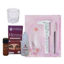 Kit Henna Sobrancelhas Makiaj Fixador Paquimetro Molde Kit Henna Sobrancelhas Makiaj Fixador Paquimetro Molde