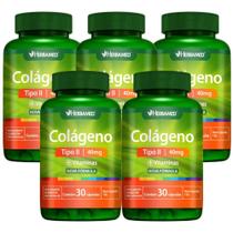 Kit Herbamed Colágeno Tipo II Com 5 Potes De 30 Cápsulas Cada