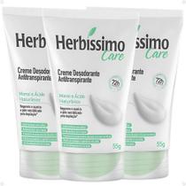 Kit Herbíssimo Care Monoi e Ácido Hialurônico: 3 Cremes Desodorante 55g