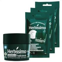 Kit Herbíssimo Desodorante Creme Antiperspirante Tradicional 55g + 3 Refis 45g