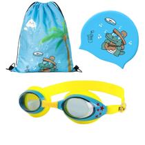 Kit Hero Band Óculos Natação com Bolsa Touca Estojo Infantil Personagens