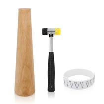 Kit HEYMOUS de mandril de madeira para pulseiras, martelo de borracha e medidor de pulso Kit HEYMOUS de mandril de madeira para pulseiras, martelo de borracha e medidor de pulso