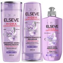 Kit Hidra Hialurônico Shampoo Condicionador Creme Preenchedor Elseve Hidratação Profunda