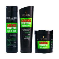 Kit Hidrabell Cachos Perfeitos Óleo de Coco Sh+Cond+Masc 450g