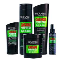 Kit Hidrabell Cachos Perfeitos Óleo de Coco Sh+Cond+Masc+Spray+Leave-in