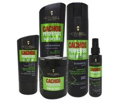 Kit Hidrabell Cachos Perfeitos Oleo de Coco Sh + Cond + Mascara + leave-in+ Spray Cond.
