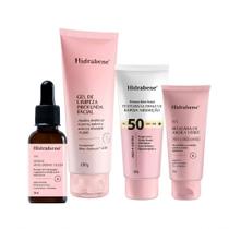 Kit Hidrabene Hialuronico+Protetor Facial+Gel Limpeza+Argila