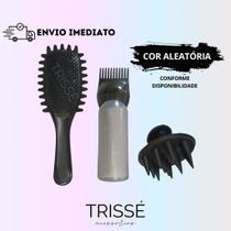 Kit Hidrata Cachos com Escova Desembaraçam-te Massageador Capilar e Frasco Aplicador de Tintura