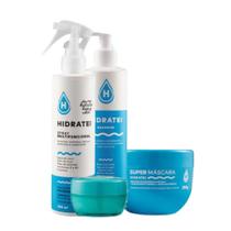 Kit Hidratação 1x Super Máscara Hidratei + 1x Leave-in Multifuncional+ 1x SHRP: Creme de proteína + 1x Shampoo Hidratei