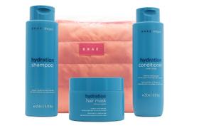 Kit Hidratação BRAÉ Shampoo + Condicionador + Máscara + Nécessaire Exclusiva