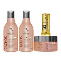 Kit Hidratação Cachos Dama Hair 4 Produtos Cachos Soltos e Definidos