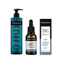 Kit Hidratação e Limpeza Principia: Gel GL-01 + Sérum Hialurônico AH-2