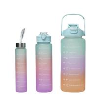 Kit Hidratação Motivacional Garrafas 300ml 900ml 2L versatil