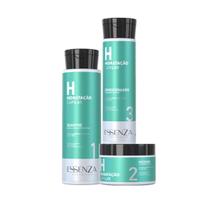 Kit Hidratante Capilar Essenza Repara Danos Fortificante Capilar Linha Premium 3x Passos