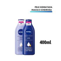 Kit Hidratante Corporal NIVEA Milk e Soft Milk 400ml Nutrição Profunda, Maciez e Suavidade para Pele Ressecada