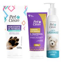 Kit Hidratante De Patinhas + Hidrata Focinho + Limpa Lágrima Pet Clean