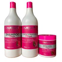 Kit Hidratante De Pitaya 1L Shampoo, Condicionador E Máscara OmegaHair