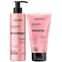 Kit Hidratante + Esfoliante Corpo E Rosto Labotrat Dia A Dia Cheiro De Fruta Morango 190ml