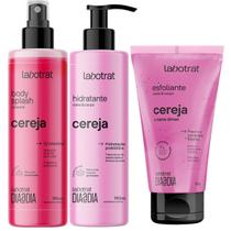 Kit Hidratante Esfoliante e Body Splash Cereja Dia a Dia Labotrat Cuidado Pessoal Pele Macia e Hidratada Kit Hidratante Esfoliante e Body Splash Cereja Dia a Dia Labotrat Cuidado Pessoal Pele Macia e Hidratada