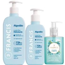 Kit Hidratante Francis Algodão Azul + Sabonete Líquido Orquídea e Quartzo Kit Hidratante Francis Algodão Azul + Sabonete Líquido Orquídea e Quartzo