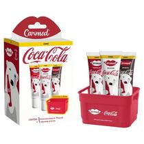 Kit Hidratante Labial Carmed Coca-Cola 3 Unidades + Engradado 10g Cada