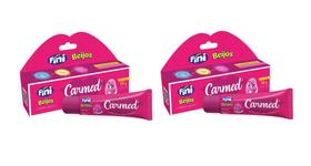 Kit Hidratante Labial Carmed Efeito Gloss Fini Beijos Cor Rosa Com 2 Unidades De 10g Cada