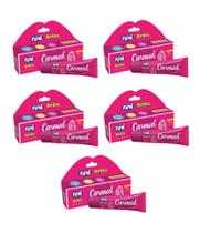 Kit Hidratante Labial Carmed Efeito Gloss Fini Beijos Cor Rosa Com 5 Unidades De 10g Cada
