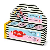 Kit Hidratante Labial Carmed SOS Esfoliante + Hidratante Labial Ultra Gloss Sabor Algodão Doce 10g
