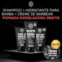 Kit Hidratante para Barba + Creme de Barbear + Shampoo 3 em1 - Barba, Cabelo e Corpo + Pomada Cabelo e Barba / VALORIZE-SE MEN