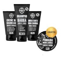 Kit Hidratante para Barba + Creme de Barbear + Shampoo 3 em1 - Barba, Cabelo e Corpo + Pomada Cabelo e Barba / VALORIZE-SE MEN - QTB Cosméticos