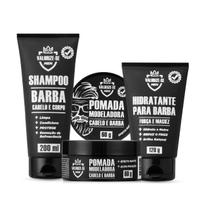 Kit Hidratante para Barba + Shampoo 3 em 1 - Barba, Cabelo e Corpo + Pomada Cabelo e Barba / VALORIZE-SE MEN - QTB Cosméticos
