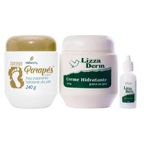Kit Hidratante Parapés (Dourado) + Creme Hidratante Lizza Derm + Loção Lizza Derm Rachaduras