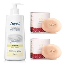 Kit Hidratante Sensi Pele Seca + 2 Sabonetes Seve Amêndoas e Cereja