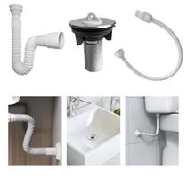 Kit Hidráulico Completo Para Banheiro Com Sifão 72cm, Engate 1/2 e Válvula 7/8 Cromada Instalação Rápida Kit Hidráulico Completo Para Banheiro Com Sifão 72cm, Engate 1/2 e Válvula 7/8 Cromada Instalação Rápida