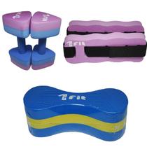 Kit Hidro C/ Par de Halter Rosa+Par Caneleira Rosa+Poliboia