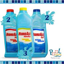 Kit Hidroall 3 Clarificante + 2 Alg. Manutenção + 2 Alg. Choque