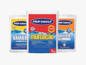 Kit HIDROAZUL Piscinas Cloro Multiação 1kg Barrilha 2kg Sulfato 2kg Kit HIDROAZUL Piscinas Cloro Multiação 1kg Barrilha 2kg Sulfato 2kg