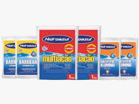 Kit HIDROAZUL Piscinas Cloro Multiação 2kg Barrilha 4kg Sulfato 4kg Kit HIDROAZUL Piscinas Cloro Multiação 2kg Barrilha 4kg Sulfato 4kg